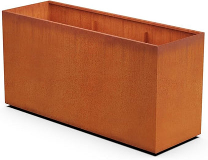 Plantercraft Extra Large Planters Outdoor - 72x24x36 Corten Steel Planter, Large Rectangular Planters for Outdoor Plants, Heavy Gauge Metal Planter Box for Garden & Patio Privacy