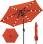 Best Choice Products 7.5ft Outdoor Solar Market Table Patio Umbrella for Deck, Pool w/Tilt, Crank, LED Lights - Rust
