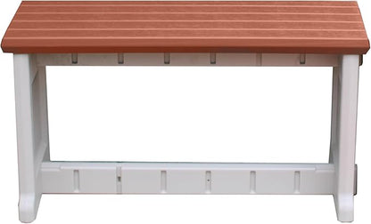 Bench, Redwood Top with Warm Grey Sides, 1 Pack - Proudly Made in The USA, Click and Lock Hardware-Free Assembly, Durable and Stylish Outdoor Seating