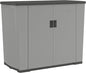 Suncast 130-Gallon Backyard Oasis Basic Unit Lockable Outdoor Storage Cabinet, Peppercorn, Made in the USA