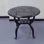 Cast Aluminum Outdoor Side Table, All Weather Round Small Coffee Table for Patio,Park,Lawn,Yard (21" Black)
