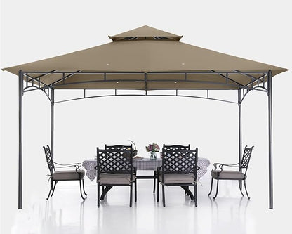 ABCCANOPY Gazebos for Patios 10x12 - Outdoor Steel Frame Gazebo for Lawn Backyard Garden Deck (Khaki)