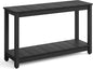 Stoog Outdoor Console Table, All-Weather 2-Tier Patio Console Table with Adjustable Feet, Low Maintenance, for Backyard, Garden, Entryway, and Deck, Black