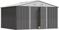 Greesum 10×8FT Outdoor Storage Shed, Metal Patio Storaged Sheds with Lockable Doors, Sheds & Outdoor Storage for Patio, Backyard, Pool and Garden, Gray