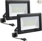 200W LED Flood Lights Outdoor, 2pack 20000lm Bright Led Work Light with Plug, 6500k Daylight White Outdoor LED Lights, IP66 Waterproof Patio Lighting