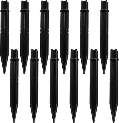 12 Pack 8.3 Inch ABS Ground Spikes - Replacement Stakes for Solar Lights - Fit for Pole Inside Diameter 0.83 Inch - Plastic Ground Stakes for Garden Light Pathway