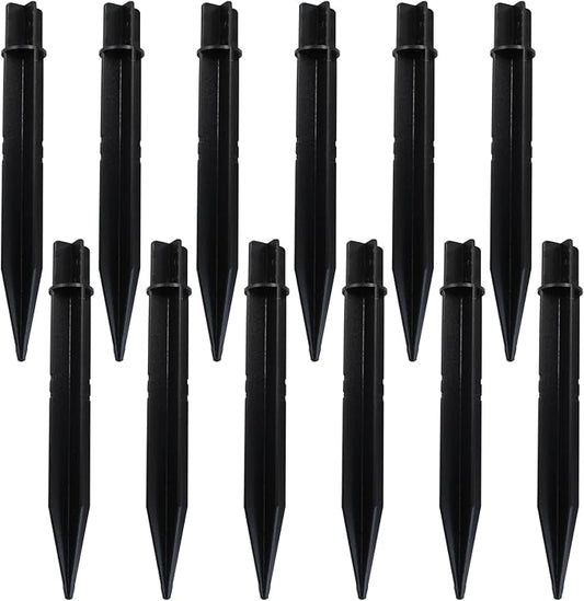 12 Pack 8.3 Inch ABS Ground Spikes - Replacement Stakes for Solar Lights - Fit for Pole Inside Diameter 0.83 Inch - Plastic Ground Stakes for Garden Light Pathway