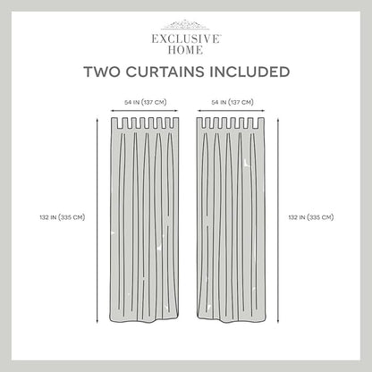 Exclusive Home Cabana Solid Indoor/Outdoor Light Filtering Hook-and-Loop Tab Top Curtain Panel Pair, 54"x144", Cloud Grey