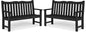 Stoog All-Weather Outdoor Benches Set of 2, Never Fade & Rust-Proof HIPS Plastic Garden Bench, 800lb Capacity, Used for Patio, Backyard, Porch, Black
