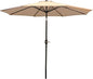 Sunnydaze Outdoor Patio Umbrella - Polyester Table Market Umbrella with Push-Button Tilt and Crank - 8 Sturdy Ribs - Beige - 9ft