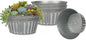 vensovo 10 Inches Silver Metal Rustic Plant Pots - 4 Pcs Large Shallow Galvanized Planters with Drain Hole and Rubber Plug, Rustproof Tin Bucket Succulent Pot Indoor Farmhouse Vintage Style for Decor