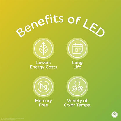 GE LED+ A19 Dusk to Dawn LED Light Bulbs, Automatic On/Off Outdoor Security Light, Soft White (2 Pack)