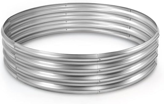 Land Guard Galvanized Raised Garden Bed Kit, Galvanized Planter Raised Garden Boxes Outdoor, Round Large Metal Raised Garden Beds for Vegetables ……