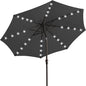 JEAREY 9FT Outdoor Patio Umbrella with Solar Lights, LED Lighted Pool Umbrella with Tilt and Crank, Outdoor Table Umbrellas for Deck, Yard & Market (Dark Gray)