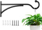 11 Inch Heavy Duty Plant Hangers Outdoor, Metal Plant Brackets for Hanging Baskets, Plant Wall Hooks for Bird Feeders, Wind Chimes & Lanterns, Premium Metal Hooks Matte Black, 30lbs Capacity