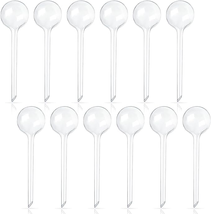 12 Pcs Large Plastic Self-Watering Bulbs,Clear Automatic Watering Globes,Clear Automatic Watering Bulbs for Plants,Graden,Flowers