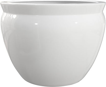 Red Lantern Large 22" White Porcelain Fishbowl Planter