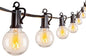 Brightown Outdoor String Lights 30FT G40 Globe Patio Lights with 27 Edison Glass Bulbs(2 Spare), Waterproof Connectable Hanging Light for Backyard Porch Balcony Party Decor, E12 Socket Base, Black