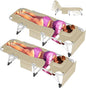 ABORON Sun Tanning Chair, 3 in 1 5 Positions Adjustable Heavy Duty Folding Chaise Lounge Chairs, Oversized with Mat/Pillow/Face Arm Hole, for Beach Pool Lawn Yard Patio