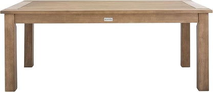 SAFAVIEH Couture Outdoor Patio Furniture Collection – Santa Cruz Coffee Table, Natural Eucalyptus Wood Slatted Top, Modern Outdoor Accent Table (CPT1016A)