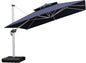 PURPLE LEAF 12 Feet Double Top Deluxe Square Patio Umbrella Offset Hanging Umbrella Cantilever Outdoor Market Garden Umbrella, Navy Blue