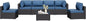 7 Pieces Outdoor Patio Sectional Sofa Couch, Wicker Furniture Patio Conversation Sets with Washable Cushions & Coffee Table for Garden, Poolside, Backyard
