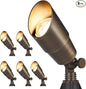 Gardencoin Solid Brass Outdoor Landscape Spotlights, 12V Heavy Duty Low Voltage LED Spot Light Waterproof for Garden and Yard Up Lighting, Bronze Accent Lighting Fixture Without Bulb, 6 Pack