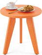 HDPS Outdoor Side Table, Small Round Side Table Weather-Resistant, Outdoor Side Tables for Patio, Porch, Deck, End Table for Plant Stand, Living Room, Bedroom, Orange