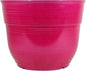 Garden Elements Indoor/Outdoor Glazed Brushed Happy Plastic Planter, Large, Bright Pink, 15"