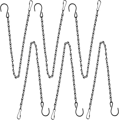 YINGFENG 6 Pack 19.7Inches Black Hanging Chains, Garden Plant Hangers, for Bird Feeders, Billboards, Chalkboards, Planters, Lanterns, Wind Chimes and Decorative Ornaments