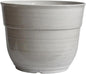 Garden Elements Indoor/Outdoor Glazed Brushed Happy Plastic Planter, Large, Cream, 15"