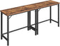 Narrow Bar Table, 63-Inch Pub Table for Dining Room, Counter Bar Tables with Sturdy Metal Frame, Connectable Bar Table, Multifunctional Console Table, Rustic Brown BTHR1601