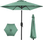 Best Choice Products 7.5ft Heavy-Duty Round Outdoor Market Table Patio Umbrella w/Steel Pole, Push Button Tilt, Easy Crank Lift - Seaglass