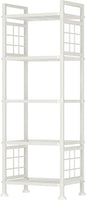 GIOTORENT 5-Wire Standing Storage Shelves, Metal Shelving Unit Pantry Rack for Laundry Kitchen Bathroom Organizer(White)