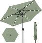 Best Choice Products 7.5ft Outdoor Solar Market Table Patio Umbrella for Deck, Pool w/Tilt, Crank, LED Lights - Sage Green
