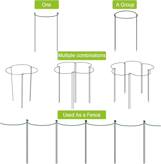 Plant Support Stakes – 12 Pack Iron Tube Stakes, 10 x 24 Inch