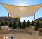 GORILLA GRIP Heavy Duty Sun Shade, UV Protection Fade Tear and Rust Resistant Rectangle Sunshade Canopy, Curved Edges Blocks Sunlight, Breathable Sail, Outdoor Patio, Lawn Garden 10x13 FT Sand