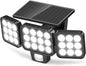 WdtPro Solar Lights Outdoor Waterproof 1 Pack, 3500LM Super Bright Motion Sensor Solar Powered LED Flood Lights, Upgrade Glass Panel, Solar Security Light Spotlights for Outside Yard