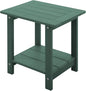 Double Adirondack Side Table Weather Resistant, Outdoor Rectangular End Table for Adirondack Chair, Dark Green