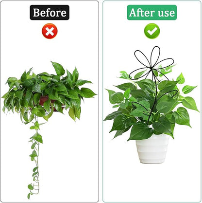 2 Pcs Indoor Plant Trellis, Mini Garden Trellis for Potted Plants, Indoor Potted Plant Climbing Plants Flower Pots Supports with Cute Floral Patterns for Houseplant Vine lvy Flower Plant
