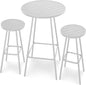 Best Choice Products 3-Piece Patio Dining Set, Bar Height, Outdoor Bistro Set, Outdoor Round Bar Table w/ 2 Bar Stools, Steel - White