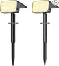 LANSOW Solar Spot Lights Outdoor Waterproof IP67, (2 Pack/90 LED/4 Modes) Solar Landscape Spotlights, 2-in-1 Solar Powered Flood Lights for Yard Garden Pathway Outside Tree, Auto ON/Off(Warm White)