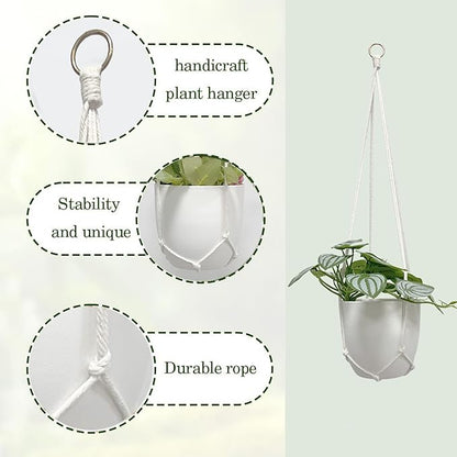 Macrame Plant Hanger 5 Pack Hanging Planters for Indoor Plants for Window,Ceiling Crochet Handmade Hanging Plant Holder Planter Hanging Baskets for Boho Home Decor Set
