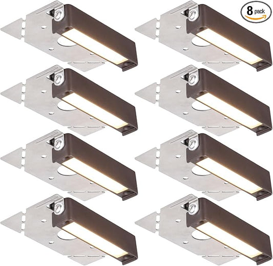 LEONLITE 8-Pack 4 Inch LED Hardscape Lighting, Update Retaining Wall Lights, LED Landscape Lighting, 12-24V AC/DC Paver Light Low Voltage, 1W/2W/3W Dimmable Outdoor Step Lights, 2700K Soft White, ETL