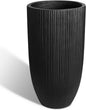 Tall Planters for Outdoor Plants, Large Concrete Flower Pots for Garden Front Porch, Patio, Indoor (Vertical Black)
