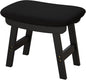 Small Ottoman Foot Rest, Black Foot Stool- Wooden Foot Stool for Living Room, Bedroom & Kitchen