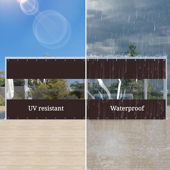 Covers & All Outdoor Clear Panel Curtain, 12 oz Vinyl Outdoor Curtains - Image 4