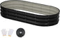 Raised Garden Bed, 6x3x1ft Galvanized Outdoor Planter Beds with Safety Edging and Gloves, Oval Metal Planter Box for Gardening Vegetables Flowers Herb-Black