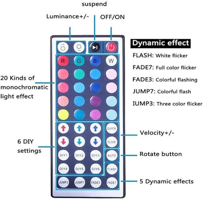DAYBETTER Waterproof Led Lights for Bedroom, 16.4ft Led Strip Lights, 150 LEDs Color Changing RGB 44 Keys Remote Controller, 12v for Outdoor Room Home Party Christmas Decoration