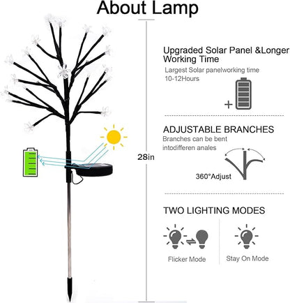 Solar Garden Lights Outdoor,Solar Lights Outdoor Decorative Waterproof for Outside 6Pack, 120Led Solar Flowers Garden Decor, Yard Pathway,Patio Fairy Decorations,Gardening Gifts for Women Mom